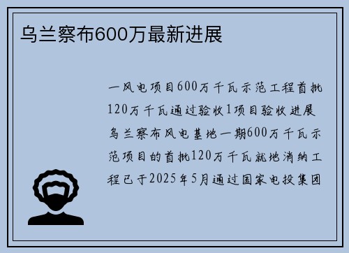 乌兰察布600万最新进展